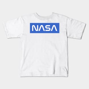 NASA Box Logo - Lighter Blue Kids T-Shirt